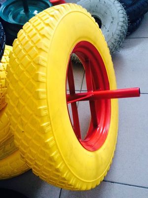 Size 350-400mm Industrial Polyurethane PU Foam Wheel For Trolley Barrow Golf Car