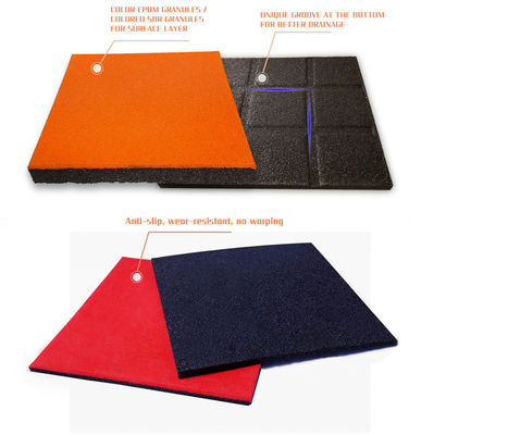 500*500mm 1000*1000mm Colored Rubber Mat Playground Shopping Mall EPDM Rubber Roll